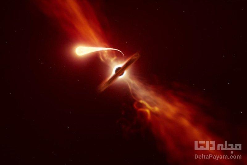 بازسازی لحظه بلعیدن ستاره توسط سیاهچاله
